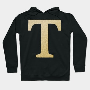 The Letter T Gold Metallic Design Hoodie